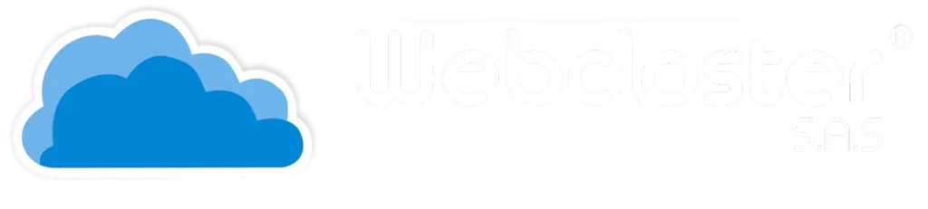 logo webcloster horizontal con texto con marca registrada
